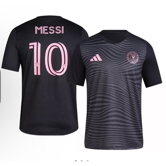 Adidas Lionel Messi Inter Miami CF #10 Men's Soccer Jersey Black JJ2589-Size: XL